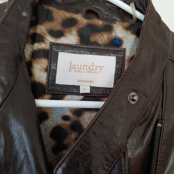 Laundry by Shelli Segal  brown leather jacket - Picture 6 of 6